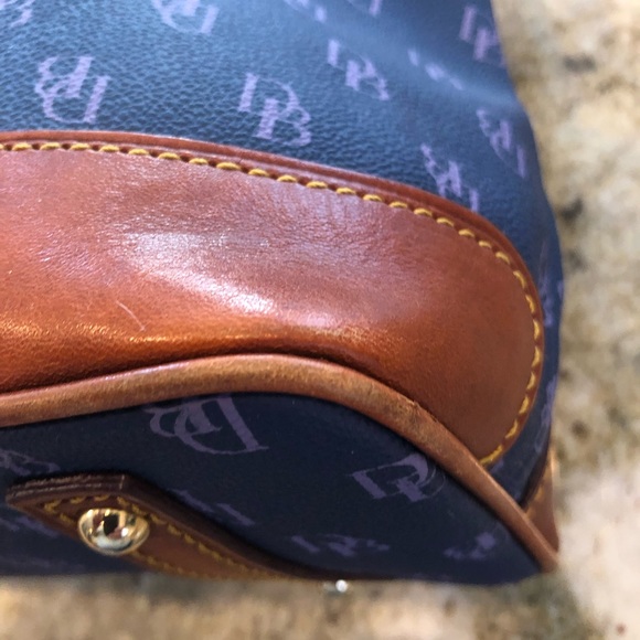 Dooney & Bourke Gretta Hobo Navy Logo Print - Picture 6 of 7